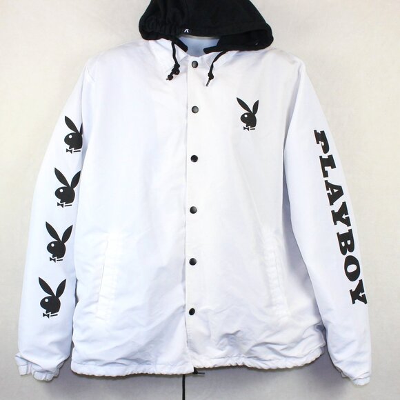 Playboy Large Logo Windbreaker Jacket Mens XL - Picture 2 of 10
